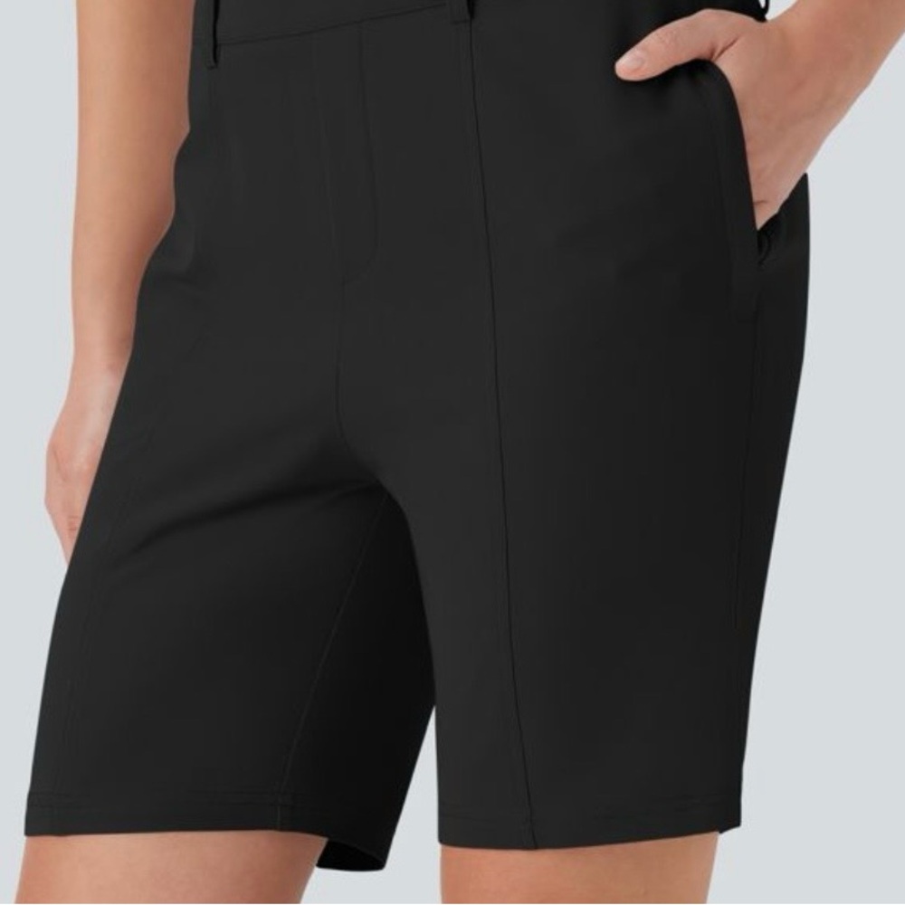 Christian Siriano Black Tailored Bermuda Shorts-hidden pocket zippers Sz 4-6 NWT